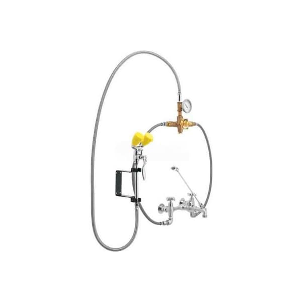 Speakman Eyesaver Service Sink Faucet with Thermostatic Mixing Valve, SEF-9000-TW, Chrome & Yellow SEF-9000-TW - main